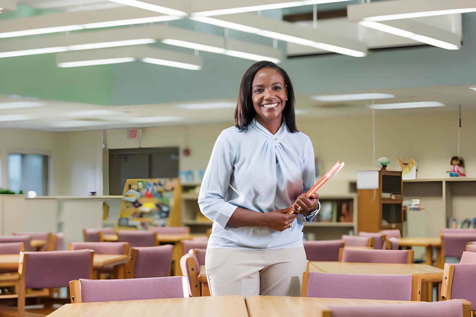 A teacher in a classroom