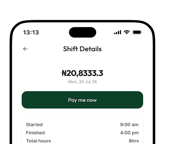 Payday earnings accruing in the ChequeIn app