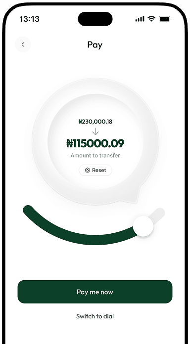 ChequeIn pay screen showing the amount available to transfer